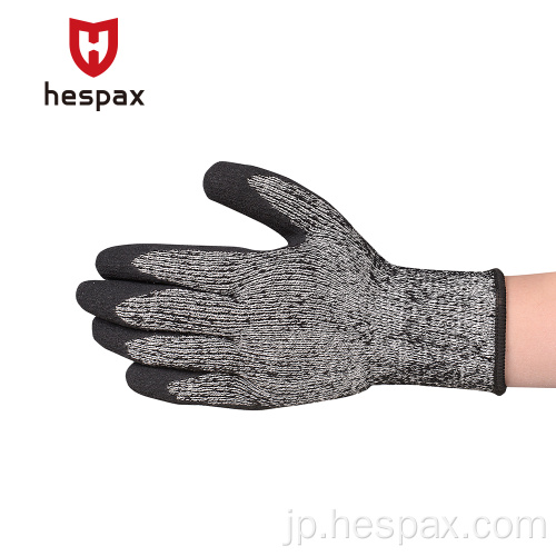 Hespax安全性アンチカットワークグローブニトリルメカニッ​​ク産業